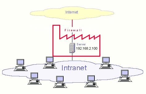 Namestitev programa v intranetnega omrežja s strežnikom in požarnim zidom