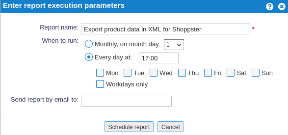 Scheduling automatic report execution