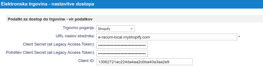 Vnos API podatkov